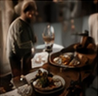 Chef plating food at a restaurant
