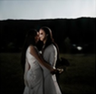 Wedding couple at dusk